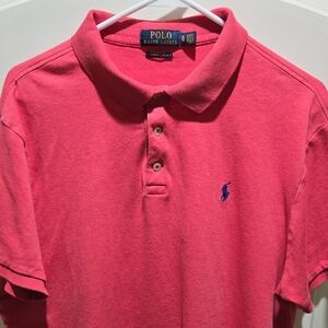 Polo by Ralph Lauren XL Polo Shirt in   Pink with Blue Logo
